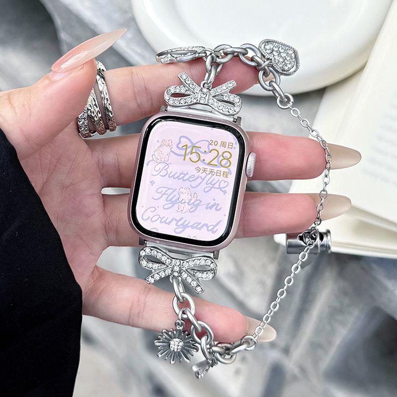 Butterfly Diamond Bracelet Compatible with iWatch Strap 38mm 40mm 41mm 42mm 44mm 45mm 49mm Fashionable Handmade Strap