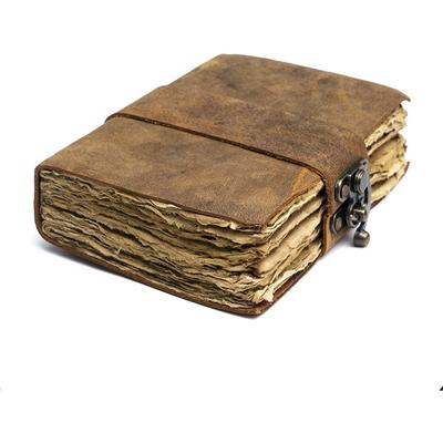 Handmade Diary with Lock A5 Diary Unruled 200 Pages (Brown)