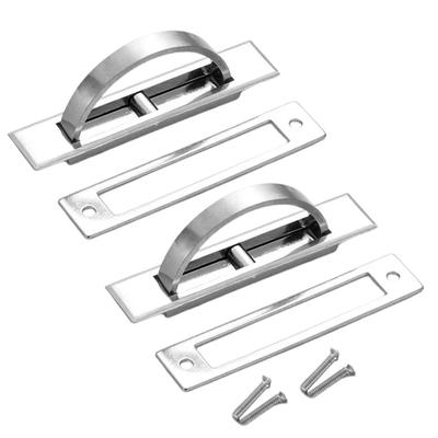 2Pcs Door Pull Hidden Cupboard Handles Rustproof Corrosion Resistant Finger Cabinet Pull Furniture Concealed Handles