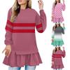 Womens Ruffle Hem Oversized Crewneck Sweatshirt Casual Long Sleeve Loose  Fall Pullover Tops