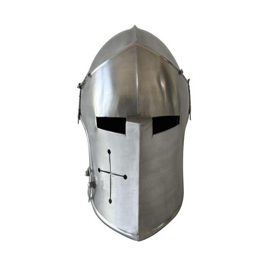 Handmade Steel Barbuta Helmet  Silver Finish Knight Armor Display