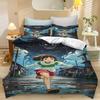 Set Biancheria da Letto La Città Incantata, Copripiumino Carino con Stampa Anime con Federe, Biancheria da Letto Morbida in Microfibra per Camera da Letto dei Bambini Decorazioni per la Casa