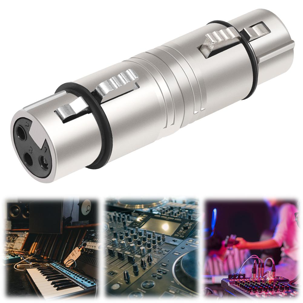 XLR Female To Female Adapter XLR Female To Female 3 Pin Connector Audio Microphone Adapter Connector for Microphone Stereo Mixer