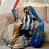 Football Star Messi Pattern Blanket, Cozy Blanket for All-Season Comfort on Sofas, Beds, Office, Car, Camping and Travel