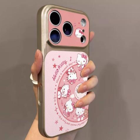 Applicable to iphone11pro mobile phone case music record Hello Kitty iPhone11 2-in-1 lambskin 11