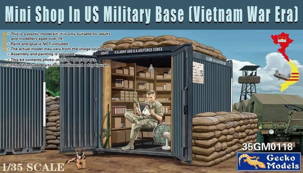 Gecko Models US Military Base Mini Shop Vietnam Plastic Model Kit GEC35GM0118 1/35 (Diorama)