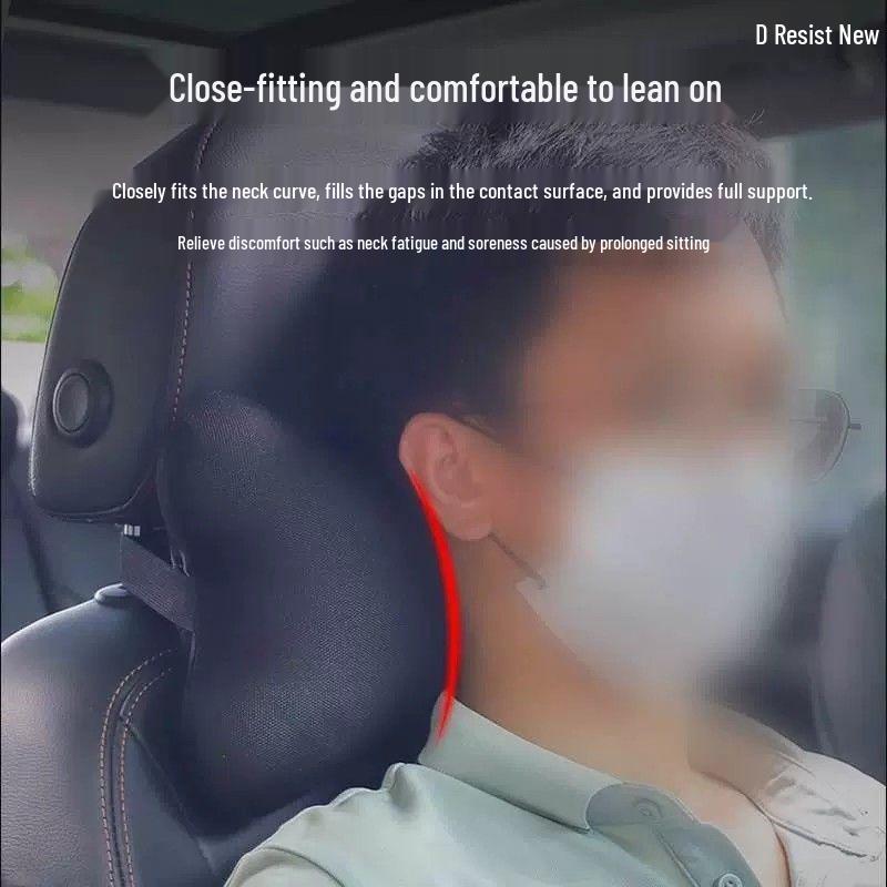 Car Headrest & Neck Support Memory Foam Pillows – Universal Fit, 4-Season Use, Pair of Cushions for Comfortable Car Interior.