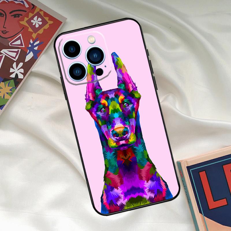 

Animals Doberman dog Phone Case For iPhone 16 15 14 13 12 11 17 Pro Max 15 16 Plus 12 Mini 16e 17 Air Funda Cover iPhone 15 Pro