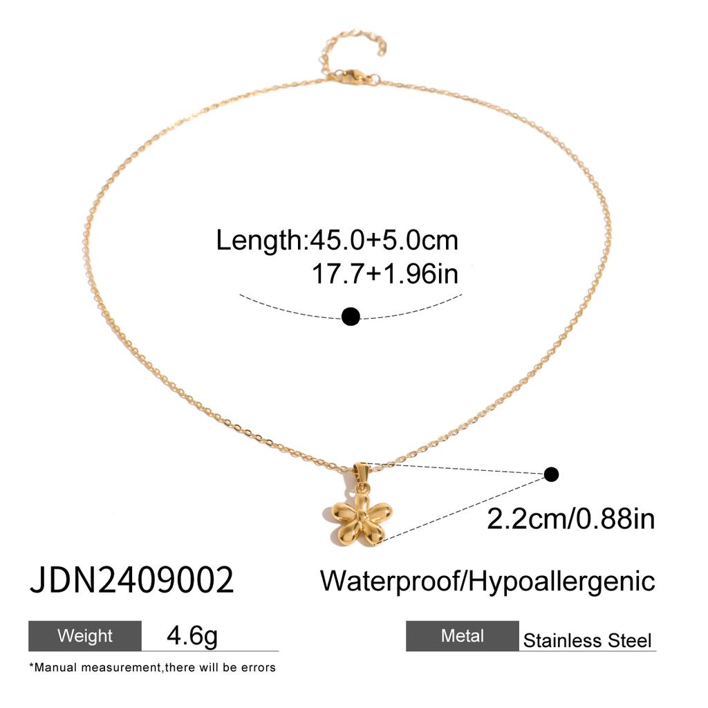 Youthway Color Preservation Stainless Steel Flower Pendant Necklace For Women Gold   Gold-Plated Waterproof Jewelry