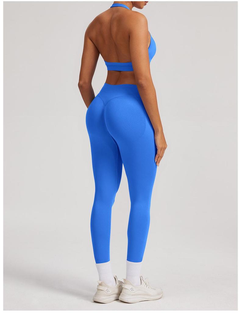 Seamless Matte Nylon Yoga & Running Pants with Hip-Enhancing Waist