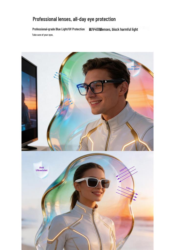 F66 AI Bluetooth Glasses: Real-time Translation In 100+ Languages, Music & Calls Smart Glasses