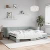 VidaXL Daybed with Pull-out Bed Light Grey 100x200 Cm Velvet 3197778