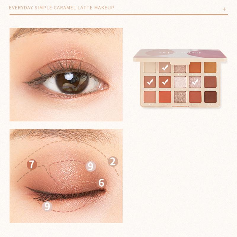 Pudaier Glitter Pó Perolado Maquilhagem Estudante 15 Cores Paleta de Sombras Matte Cor Terra Selvagem