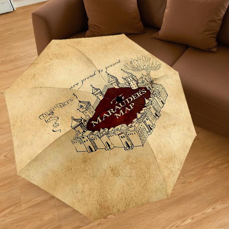 1PC Warner Marauder's Map Hogwarts Umbrella-8-Rib Reinforced, Automatic Open, Lightweight-A115