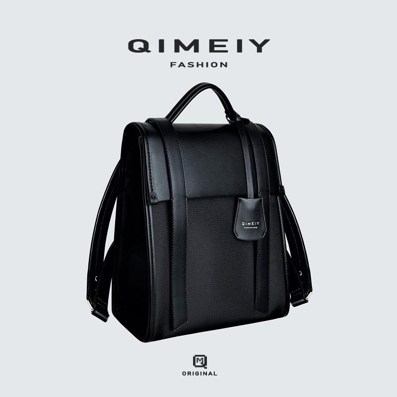 

Qimei Qimeiy Niche Design Hong Kong Style Backpack Women Commuter Computer Backpack Good-looking Travel Lightweight Schoolbag