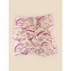 1pc Women Silky Paisley Floral Print 70cm Square Scarf, Versatile Bandana, Waist Tie, Hair Accessory, Fashion Neckerchief