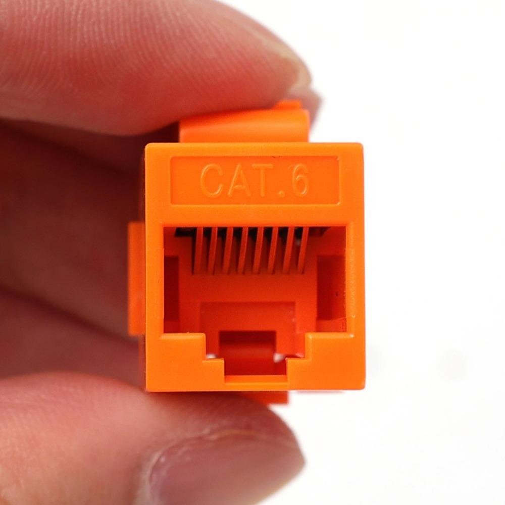 For RJ45 CAT6 Keystone Coupler Female To Female Insert Inline Coupler CAT6 Keystone Colorful Network Straight-through Connector