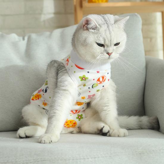 Cat Weaning Suit Cartoon Pattern Anti-licking Skin-friendly Pet Cats Surgical Recovery Suit Pet Supplies