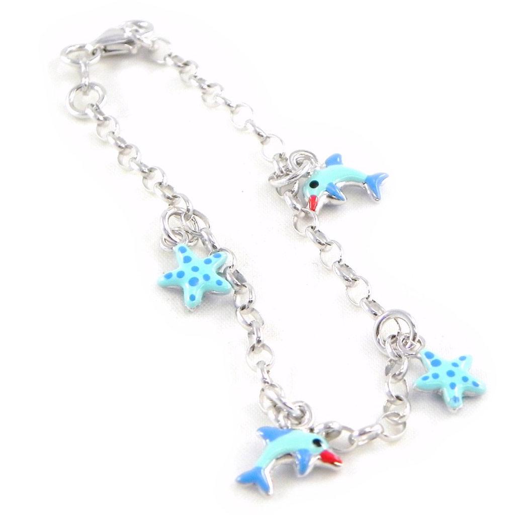 Suzette et Benjamin [G6515] - Children's Bracelet 'Le Monde Marin' Turquoise S&B