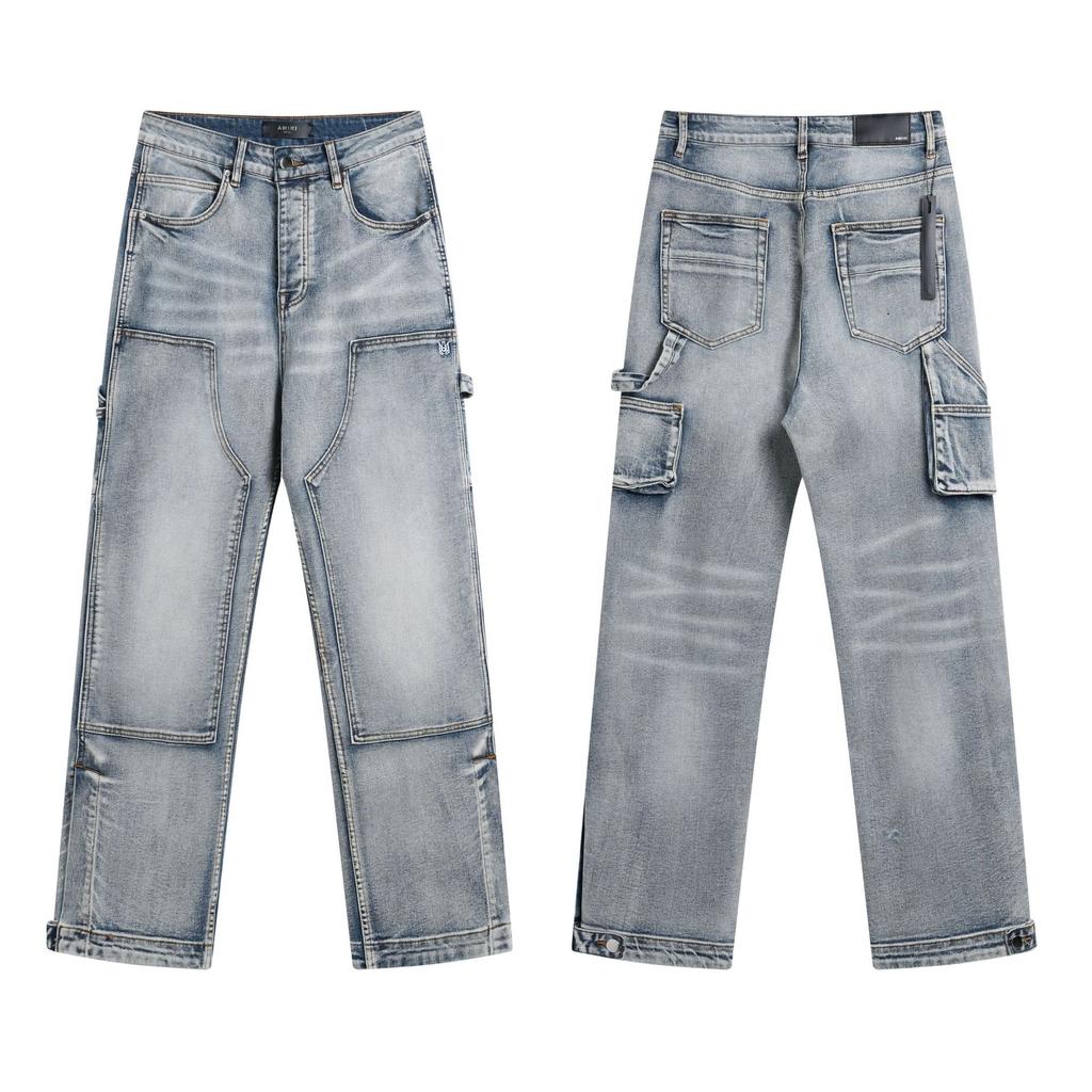 Purple Brand Ink Printing Meichao High Street Retro Ripped Casual Trend Denim Horn Pants Small Feet