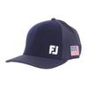 FootJoy FH24AMC FH24AMC-4N Men's Melton Combination Cap, Navy, Free Size (57-59cm)