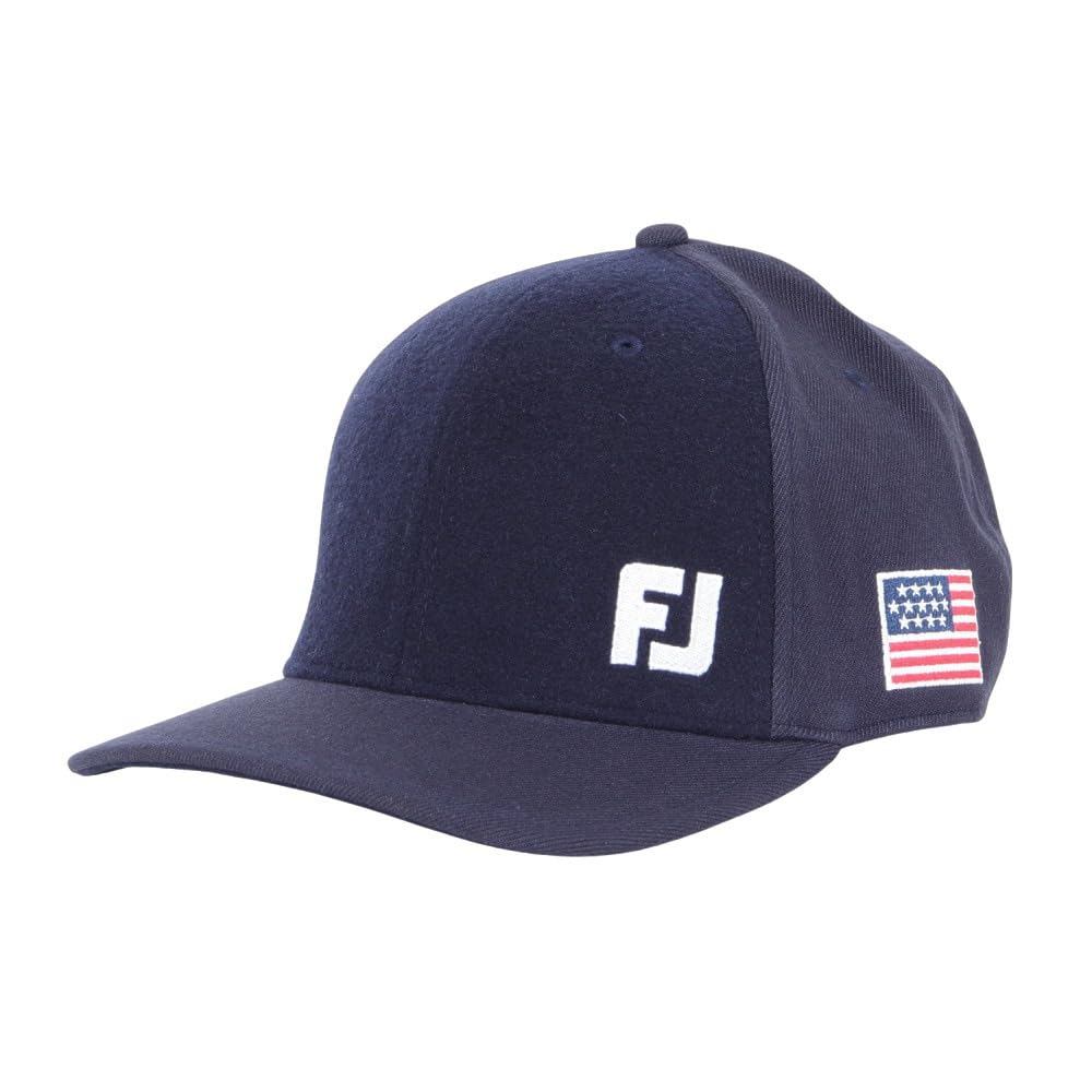 FootJoy FH24AMC FH24AMC-4N Men's Melton Combination Cap, Navy, Free Size (57-59cm)