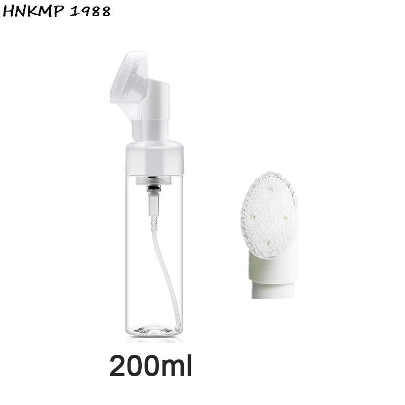 100/150/200ml Empty Froth Foaming Pump Bottle With Silicone Brush Head Plastic Face Cleaning Foam Bottles