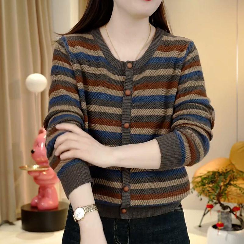 Age-Defying Color Block Knit Sweater for Spring
