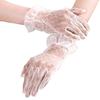 Elastic Banquet Dinner Dress Short Autumn Wedding Bridal Mesh Gloves Lace Gloves Thin Mittens