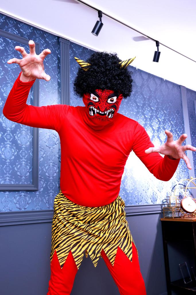 Clearstone Cosplay Halloween Setsubun Scary Red Oni Red Men's