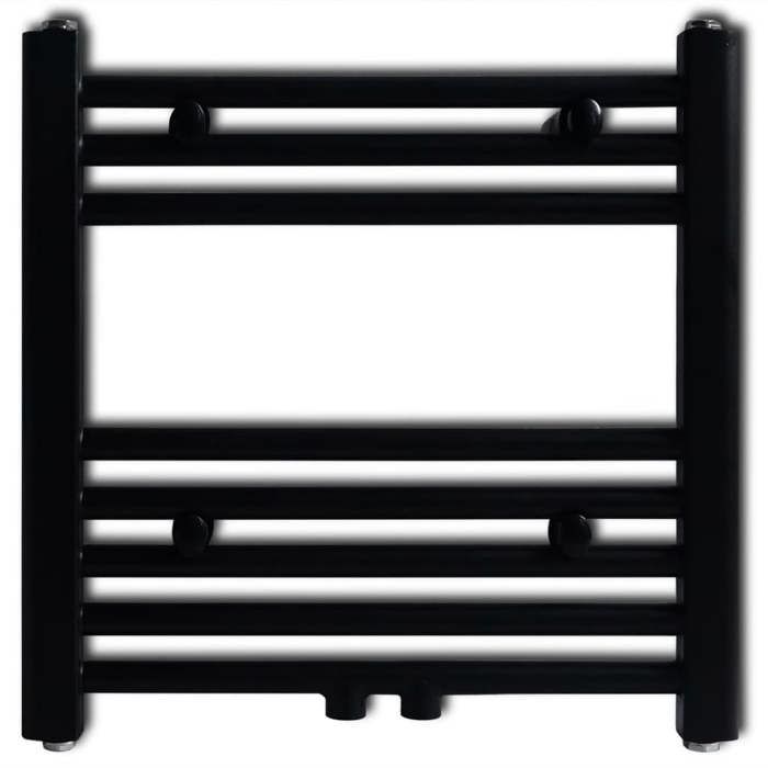 VidaXL Sèche-serviettes Porte-serviette à rails droits Noirs de 480x480 mm 141904