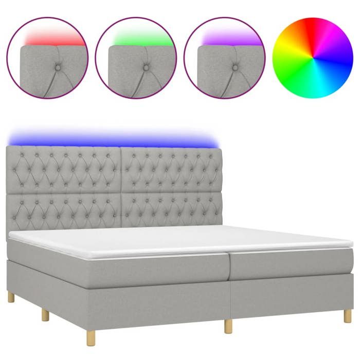 Maison Exclusive - Sommier à lattes de lit matelas et LED Gris clair 200x200 cm