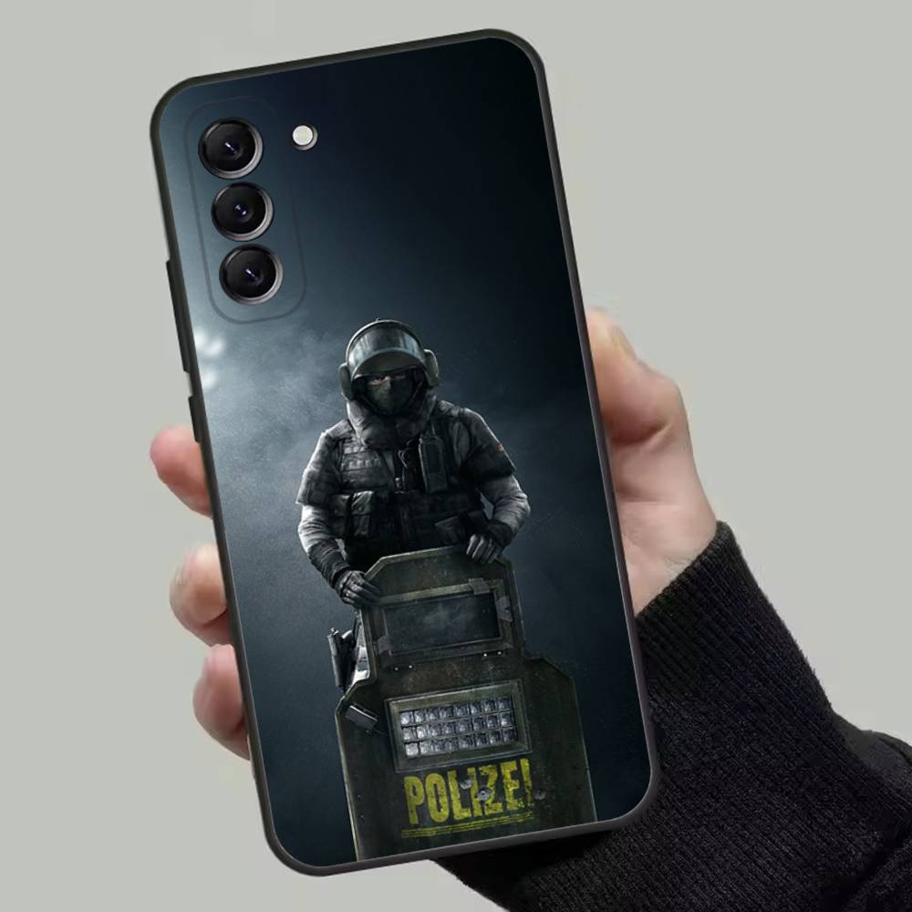 Rainbow S-Six S-Siege Phone Case For Samsung Galaxy A13,A21s,A22,A31,A32,A52,A53,A71,A80,Soft Black Shell