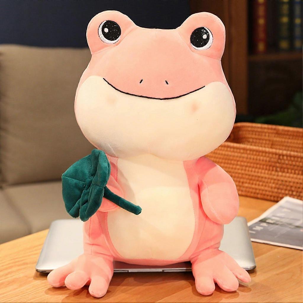 Frog Plush Toy Soft Lovely Cartoon Frog Hold Lotus Leaf Plushies Companion