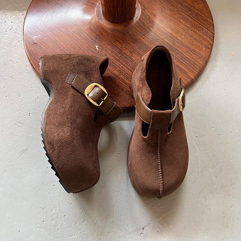 

Absorbent film sole big head fashion single shoes 2025 autumn and winter new light luxury high sense Mary Jane shoes versatile design sense women 40 темный кофе