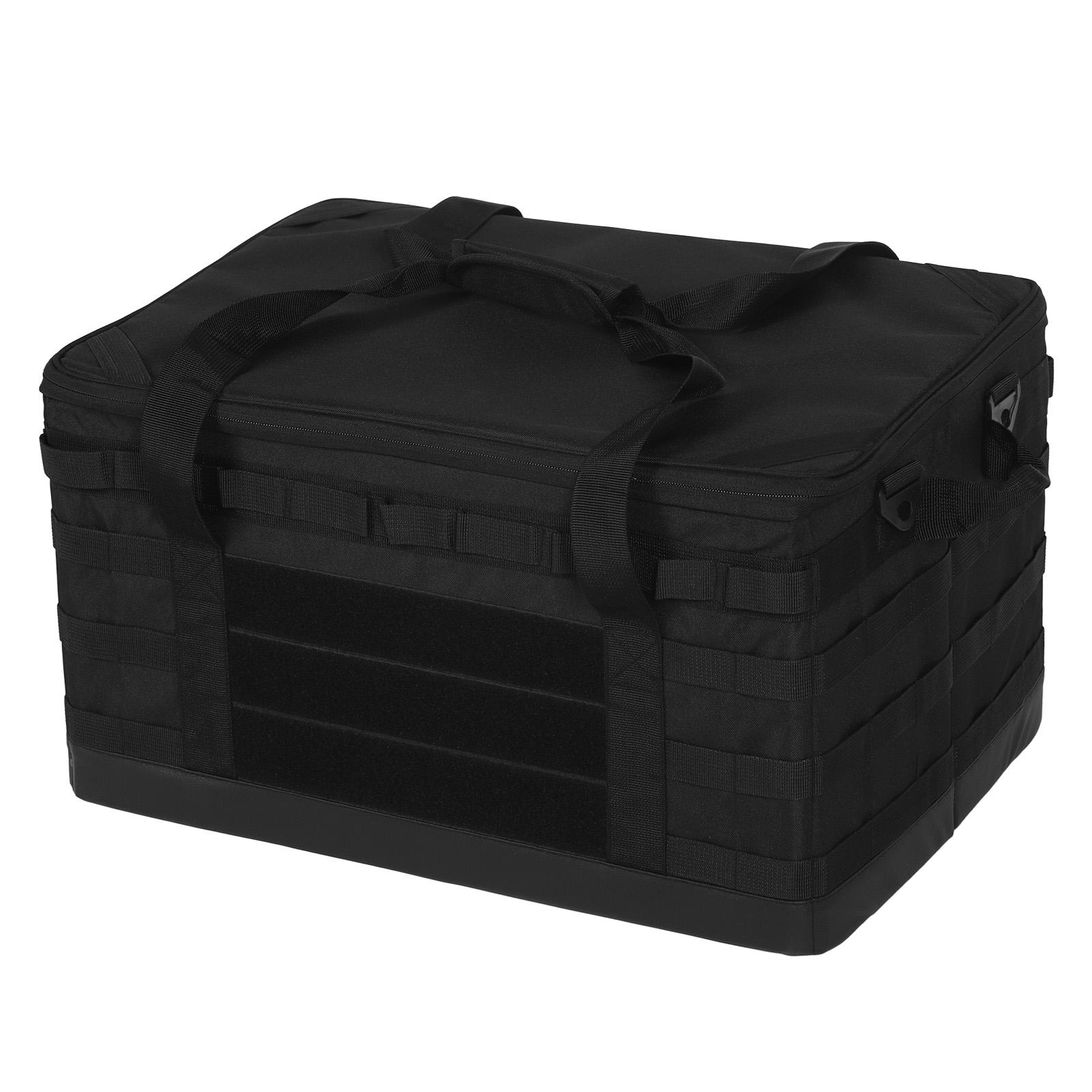 

60л сумка для хранения для кемпинга со съемными разделителями, множеством карманов, противоскользящая, водонепроницаемая, черная для кемпинга