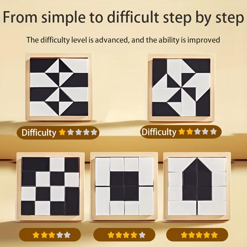 120 Level Puzzle Hidden Block Game Geometry Shape Pattern Challenges Spatial Logic Thinking Training Montessori Educational Toy