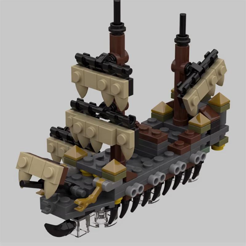 Non-Toxic Moc Mini Silent Mary Pirate Ship Series Moc Small Particle Assembled Building Blocks Children'S Toys