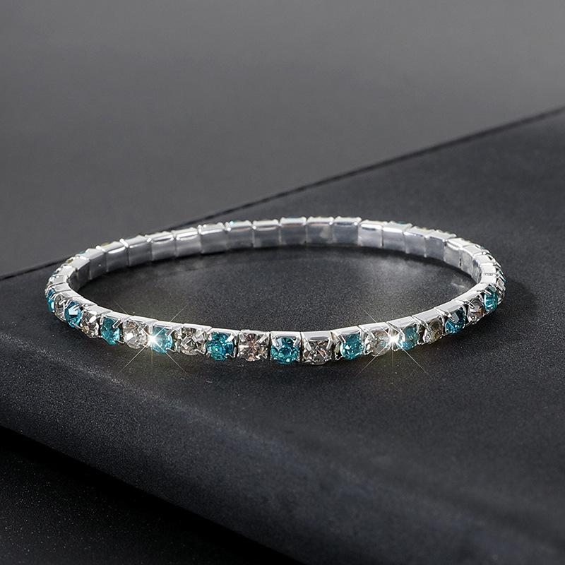 Crystal bracelet full diamond single row elastic bracelet bridal versatile rhinestone bracelet claw chain diamond bracelet women