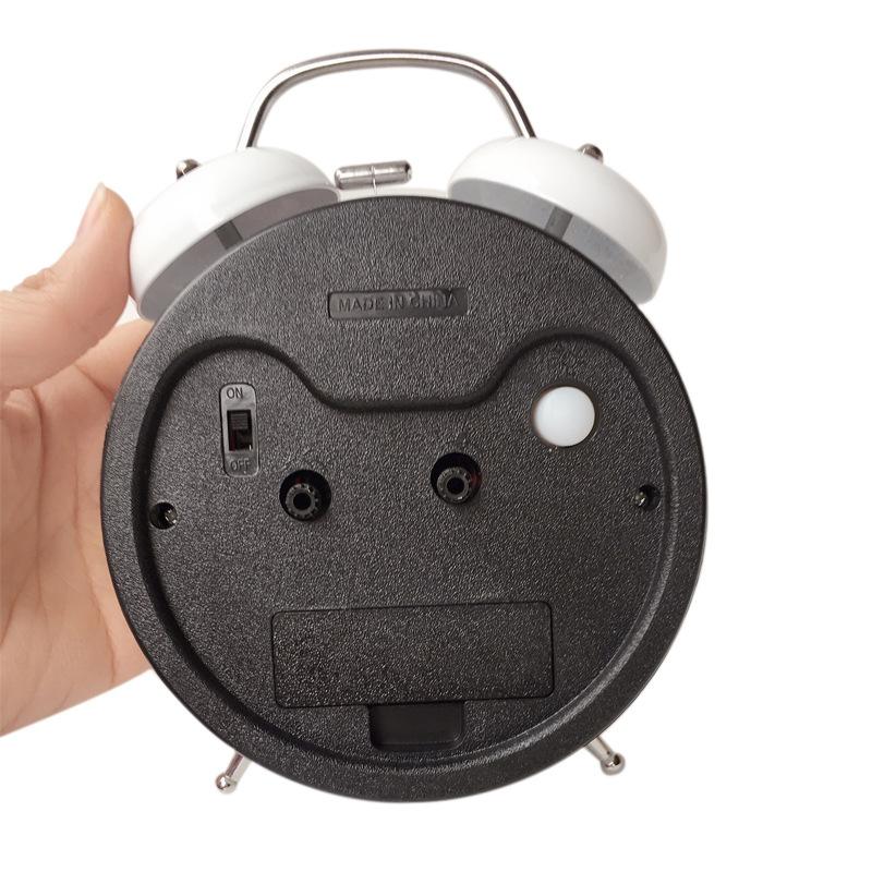 Metal Ring Alarm Clock Silent Luminous with Night Light Student Children's Bedroom Bedside Alarm Clock