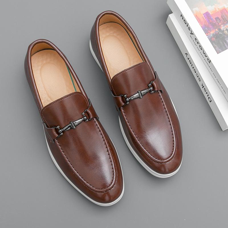 Weiße Lederschuhe Herren Party Gesellschaftsschuhe Für Herren Freizeit Leder Bürolotsen Männlich Freizeit Business Loafer Mann