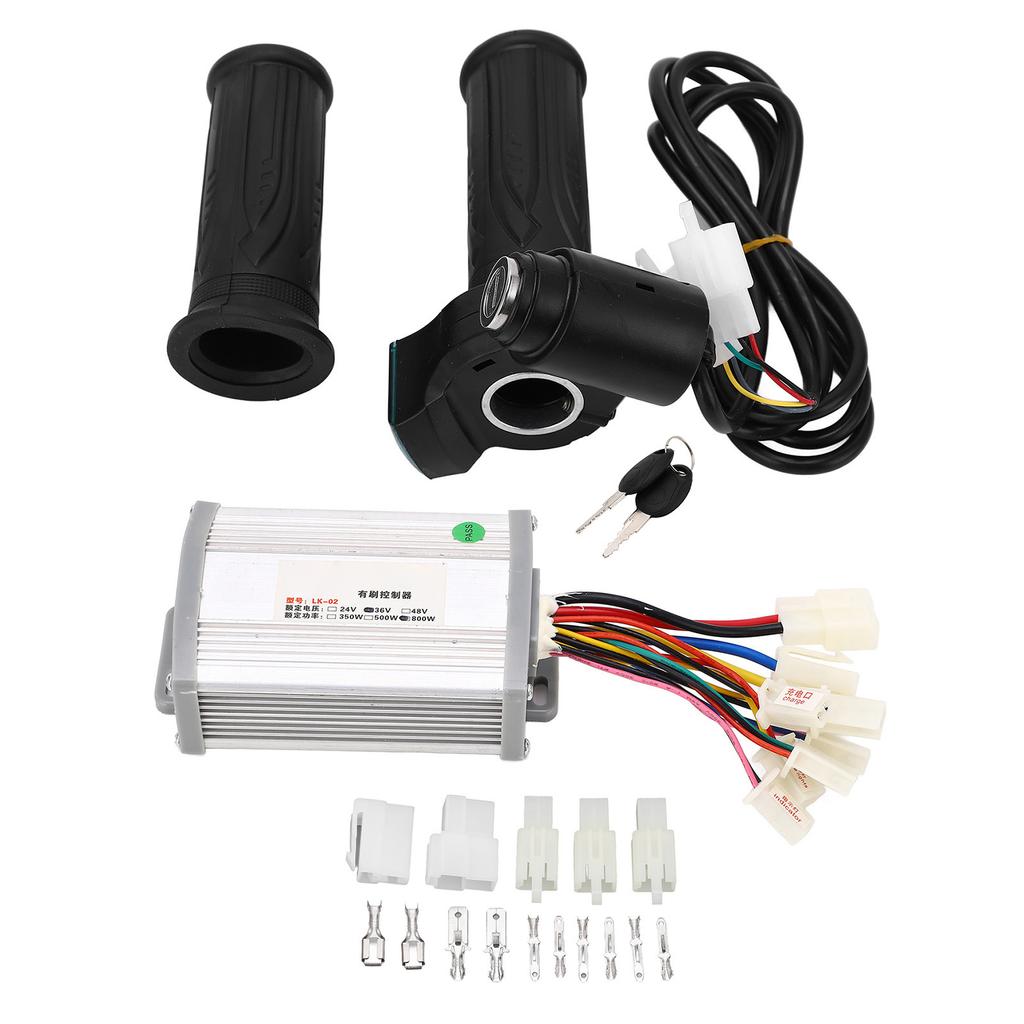 Bike Motor Controller Kit 36V 800W Throttle Power Display Stable Brush Motor Controller for DIY