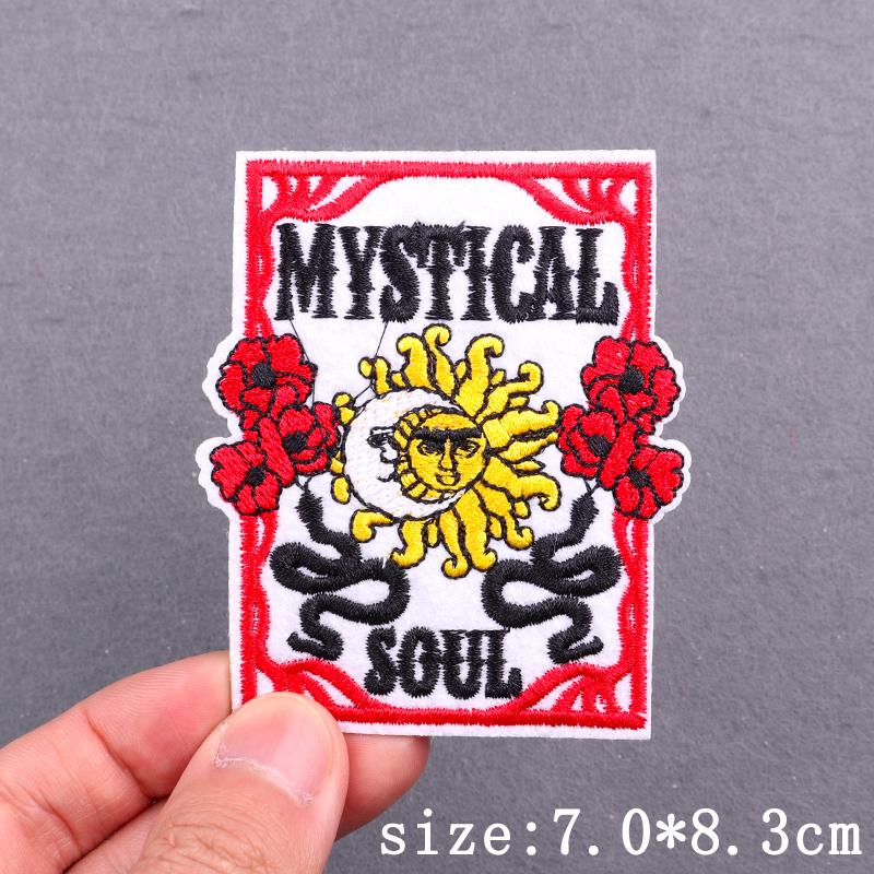 Sun/Moon Tarot Card Embroidery Patches For Clothing Hip-Hop Punk Style Patch Iron-On Patches DIY Custom Badges Decor Stickers