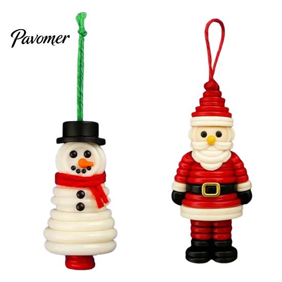 Button Ornament Crafting Set DIY Christmas Kit Stacked Colorful Buttons Tree Making Snowman/Santa/Angel/Tree Craft for Holiday Decor Educational Kids