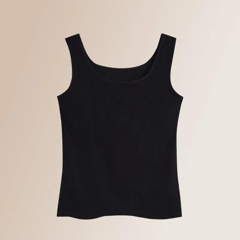 WTEMPO Square Collar Large Size Solid Color Casual Versatile Camisole Vests Women's Spring Summer Sleeveless Elastic Tank Tops