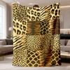 1pc Luxury Leopard Print Flannel Blanket | Soft Warm All-Season Throw for Sofa, Bed, Office & Travel, Contemporary Geometric Animal Print Design, Idea