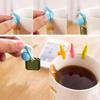 5pcs Cup Decoration Tool Cute Snail Shape Random Color Silicone Mug Hanging Tool Tea Bag Holder Cup Tea Clips