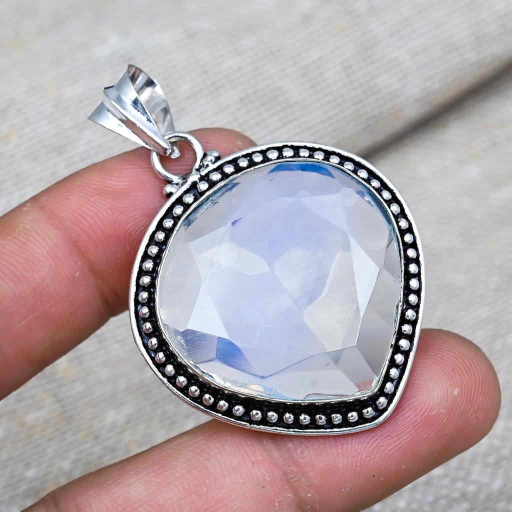 Milky Opal Gemstone Jewelry Handmade 925 Sterling Silver Beautiful Pendant For Wedding Gift