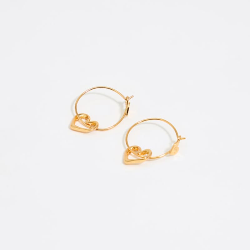 BIMBA Y LOLA Heart Gold Hoop Earrings B255AIW013GOF