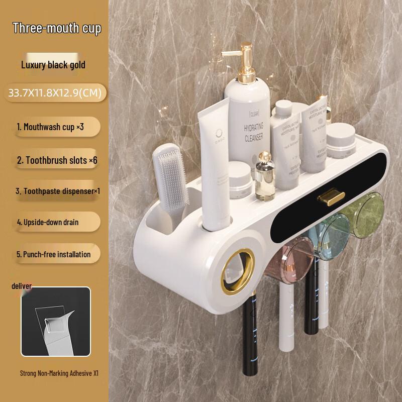 UD Punch-Free Wall-Mounted Toothbrush Holder